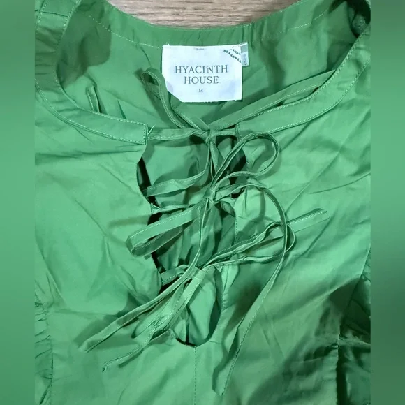 New Tuckernuck Hyacinth House Forest Green Ruffle Nadia Boise Top-Size Medium - Picture 4 of 10